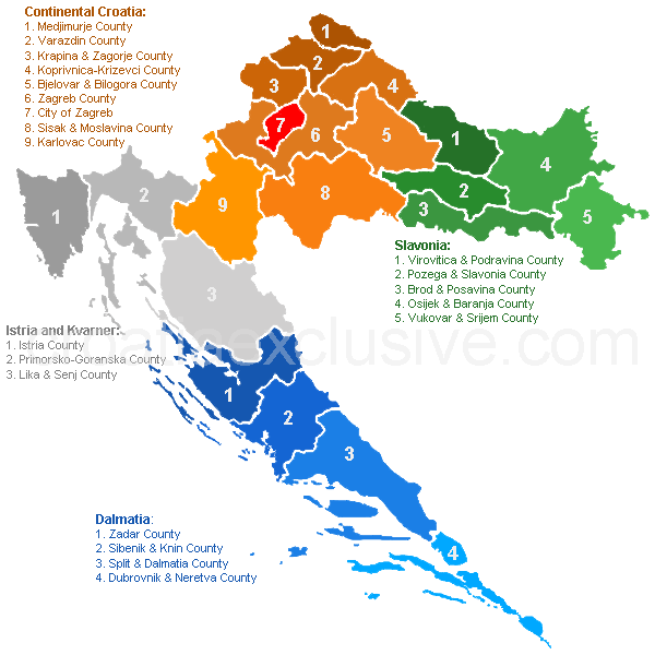 Croatian County Map