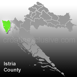 Map of Istria County (Istarska Zupanija)