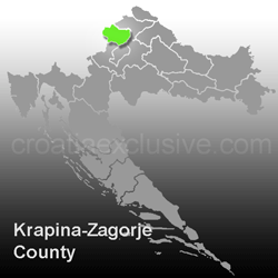 Map of Krapina-Zagorje County (Krapinsko-Zagorska Zupanija)