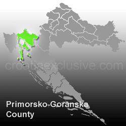 Map of Primorsko-Goranska County (Primorsko-Goranska Zupanija)