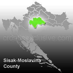 Map of Sisak-Moslavina County (Sisacko-Moslavacka Zupanija)