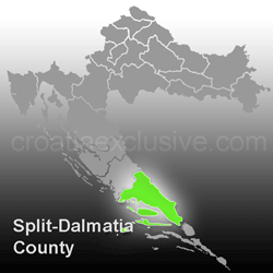 Map of Split-Dalmatia County (Splitsko-Dalmatinska Zupanija)