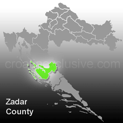 Map of Zadar County (Zadarska Zupanija)