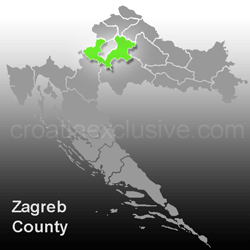 Map of Zagreb County (Zagrebacka Zupanija)
